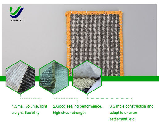 Liner tanah liat geosintetik Bentonite tahan air 4000g/m2 Untuk Pengolahan Air Limbah