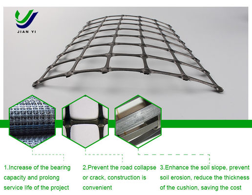 UV Resistant Biaksial Polypropylene Geogrid Untuk Tunnel Culvert Resistant crack