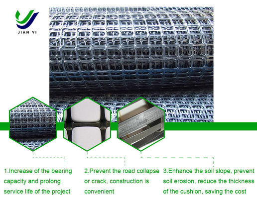4m ~ 5m Biaksial Plastik Geogrid untuk Perlindungan Slope dan Penguatan Yayasan