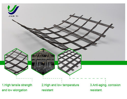 Geogrid Fiberglass Bebas Alkali 1-6m Lebar Untuk Penguatan Empangan