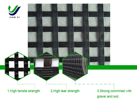 Warp Knitted Polyester Geogrid memiliki ketahanan yang sangat baik terhadap penuaan dan keausan ultraviolet