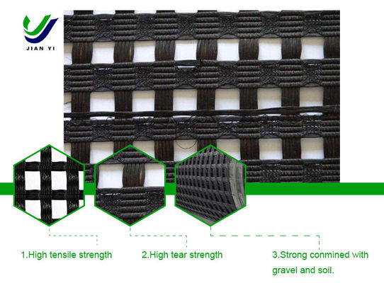 Warp Knitted Dacron Geogrid Digunakan Untuk Mencegah Kehilangan Slag Dan Meningkatkan Stabilitas Jalan