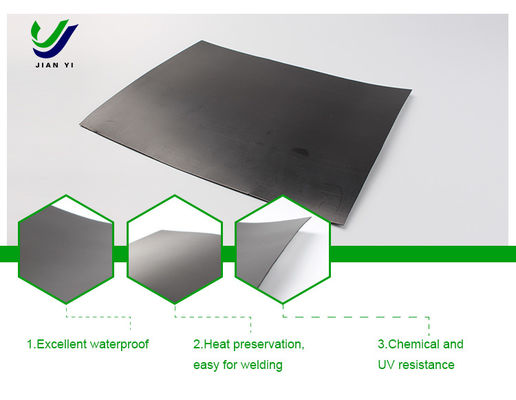 1.5 mm HDPE Geomembrane untuk Aplikasi Anti Seepage Landfill dengan Polyethylene Densitas Tinggi