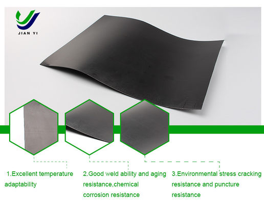 Anti Seepage HDPE Geomembrane halus Waterproof Ketebalan 2mm