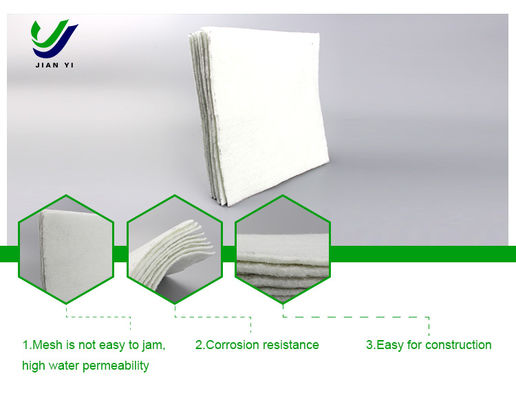 Geotekstil Serat Staple Kekuatan Tinggi 0,9 ~ 5mm Untuk Proyek Teknik Sipil