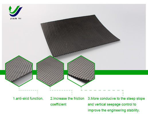 Anti Skid HDPE Geomembrane Tekstur 6m-8m Lebar untuk lereng curam