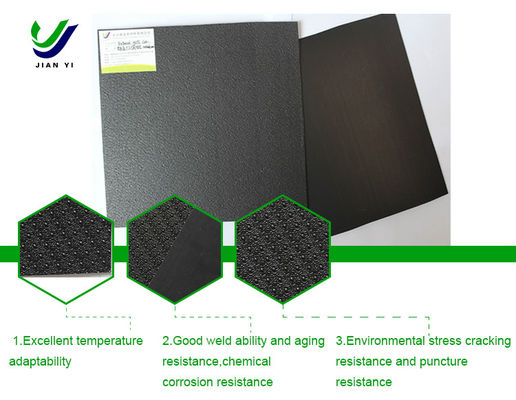 Titik kolom permukaan kasar HDPE Geomembrane bertekstur Anti slip Anti seepage