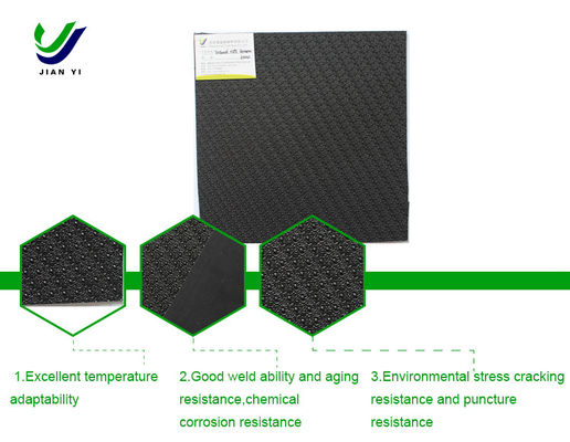 HDPE Column Point Rough Surface Geomembrane Korosi Dan Resistensi Penembusan