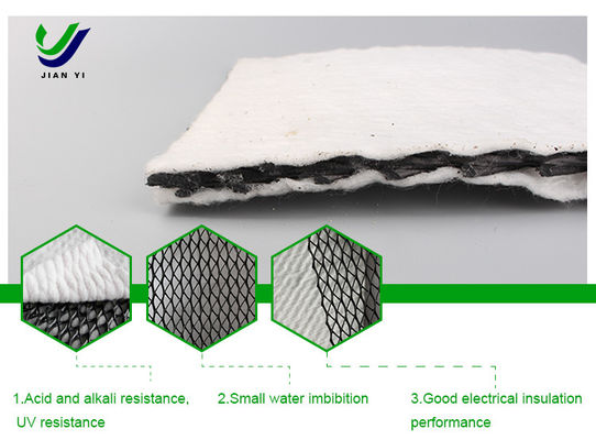 Kekuatan Tarik Tinggi ≥16kN/m Tahan UV Geonet Drainase Komposit 3D dengan Ketahanan Kimia