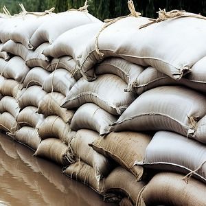 Kantong pasir kain berlapis PVC putih tahan lama dapat digunakan kembali untuk pengendalian banjir Konstruksi dan Fitnes