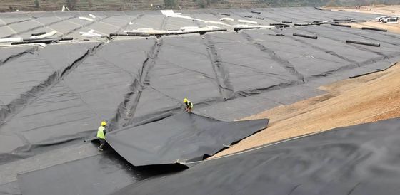 Kemantapan kimia yang sangat baik HDPE Geomembrane halus untuk Pengelolaan Tailings