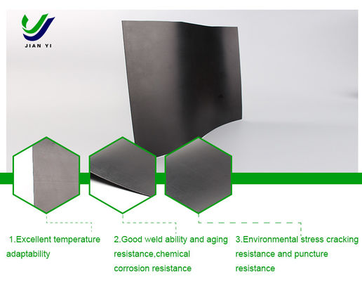 Geomembrane HDPE Polyethylene Densitas Tinggi Untuk Penyimpanan Air Reservoir & Perlindungan Slope