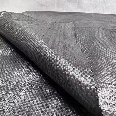 Filtrasi dan drainase yang sangat baik Black Polypropylene Woven Geotextile