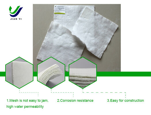 Polypropylene Non Woven Geotextile yang tahan UV dengan permeabilitas air yang tinggi dan ketahanan tusukan yang sangat baik untuk stabilisasi tanah