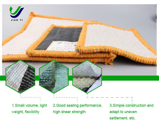 Fleksibel Anti-Seepage Natrium Bentonite GCL dengan Lebar 4-6m dan ≥24ml / 2g Inflation Index untuk medan yang kompleks