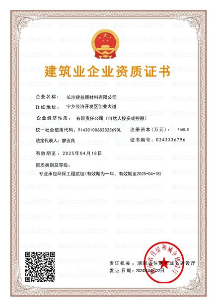 Cina Changsha Jian-Yi New Material Co., Ltd. Sertifikasi